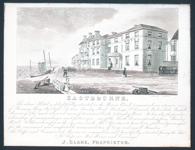 Albion Hotel, obchodní karta pro majitele, J Blake od English School