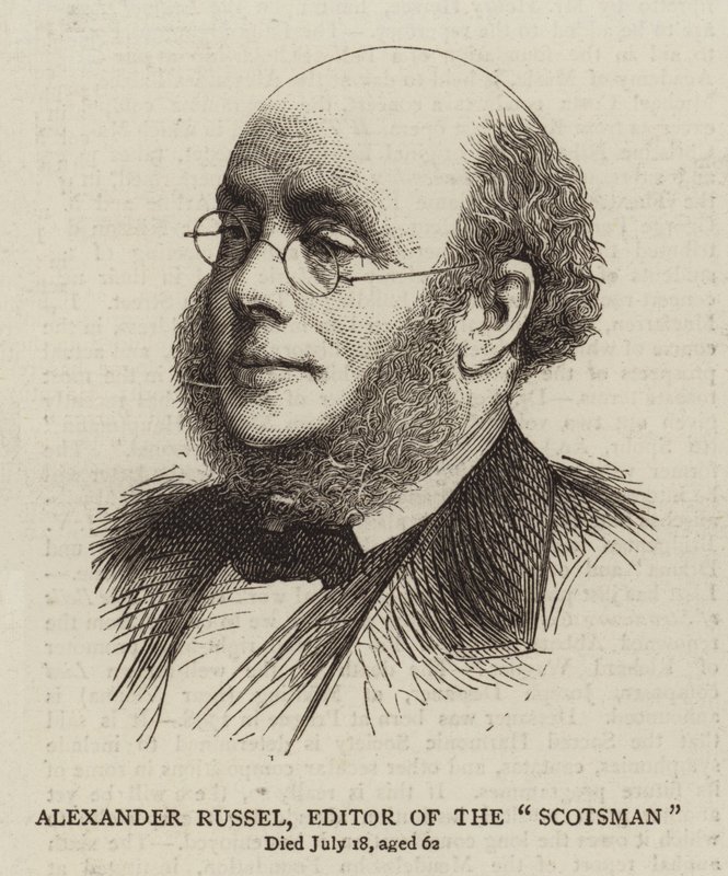 Alexander Russel, redaktor The "Scotsman" (rytina) od English School
