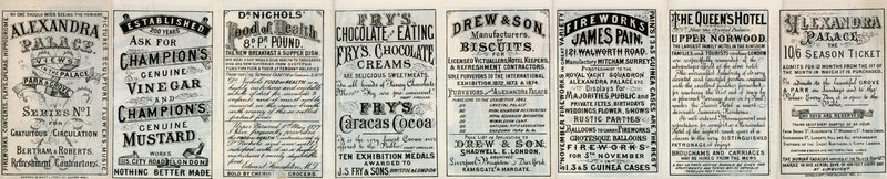 Alexandra Palace - Reklamy na zadní straně brožury od English School