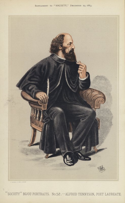 Alfred Tennyson, laureát básníka (barevné lito) od English School