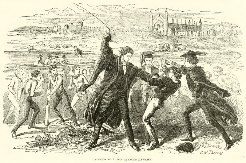 Alfred Wharton zaútočí na Dawlishe od English School