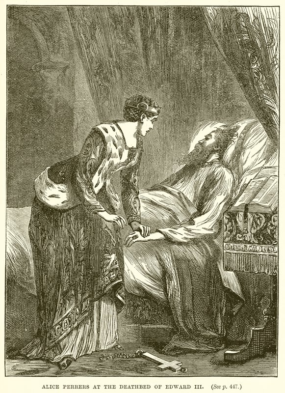 Alice Perrers na smrtelné posteli Edwarda III od English School