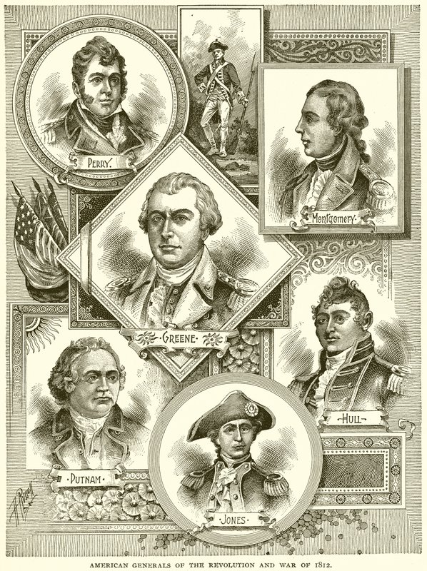 Američtí generálové revoluce a války z roku 1812 od English School
