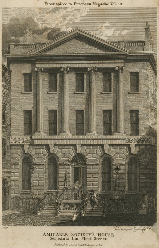 Dům přátelské společnosti, Serjeants Inn, Fleet Street, Londýn od English School
