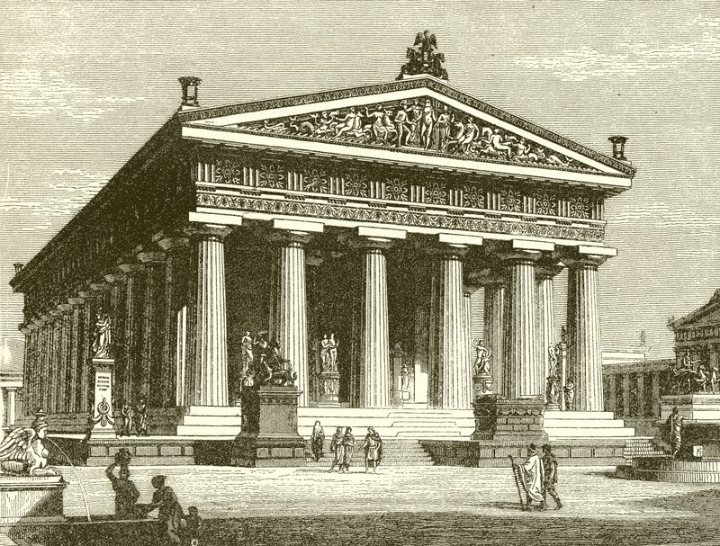 Raně dórský chrám: Poseidonova svatyně v Paestum od English School