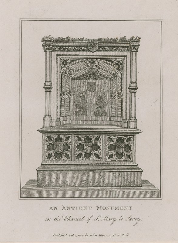 Starobylá památka v kněžišti St Mary le Savoy od English School