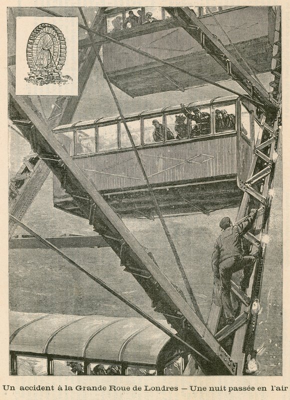 Incident na Great Wheel v Londýně – noc ve vzduchu od English School