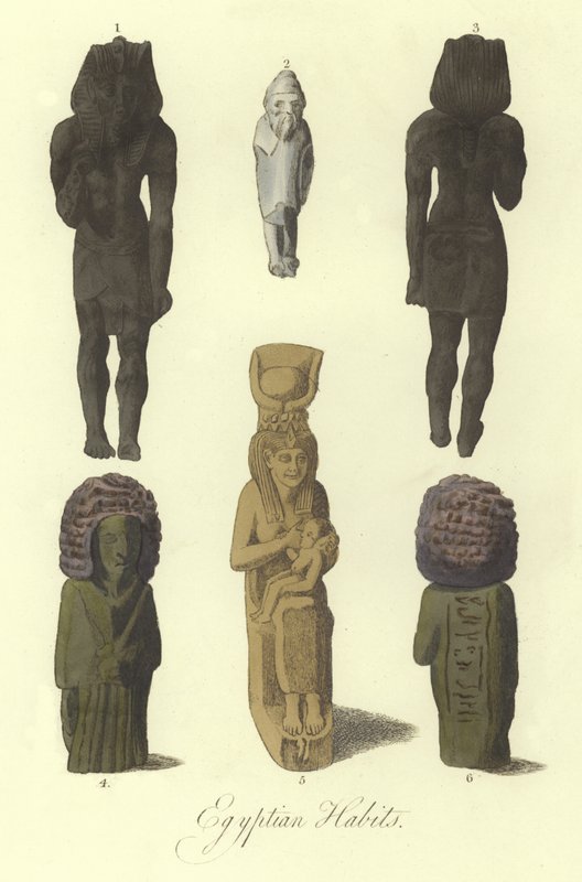 Starověké egyptské sochy nebo figurky od English School