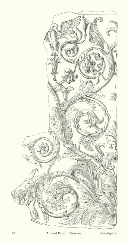 Starověký panel, Florencie (rytina) od English School