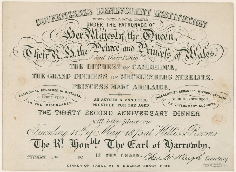 Výroční večeře pro guvernérky Benevolentní instituce, 1875 od English School