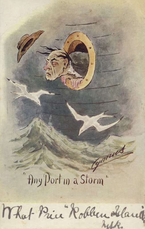 "Každý přístav v bouři" (barevná litografie) od English School