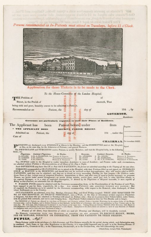 Žádost o vstup do londýnské nemocnice od English School