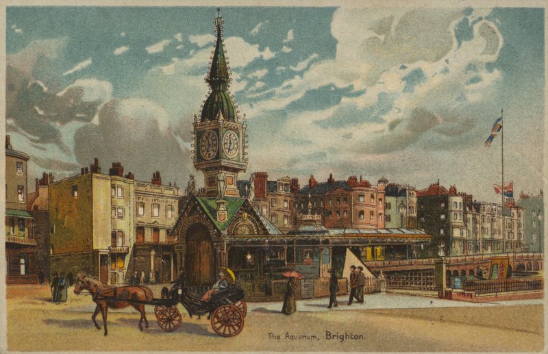 Akvárium, Brighton, Sussex (barevné lito) od English School