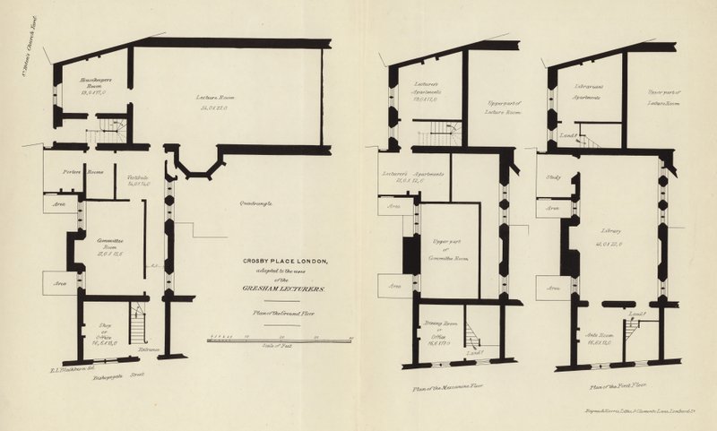 Architektonické plány Crosby Place od English School