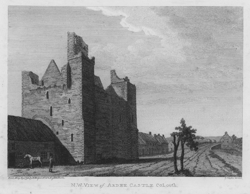 Hrad Ardee, hrabství Louth, Irsko od English School