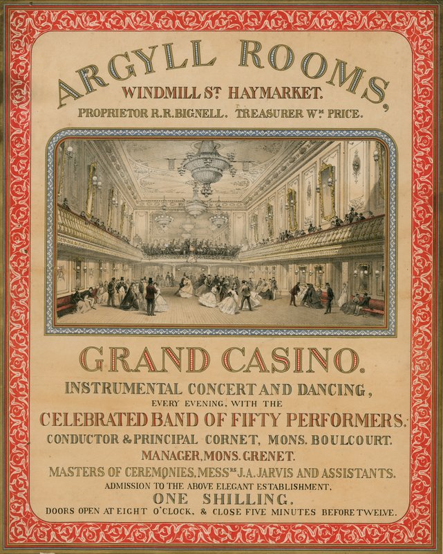 Argyll Rooms, Windmill Street, Haymarket, Londýn od English School