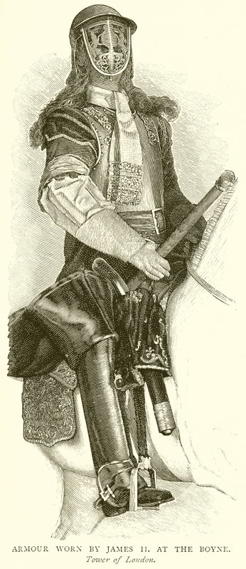 Brnění nošené Jamesem II v Boyne od English School