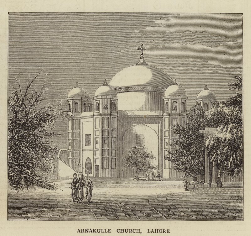 Arnakulle Church, Lahore (rytina) od English School