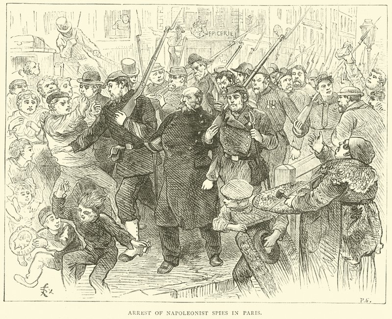 Zatčení napoleonistických špionů v Paříži, říjen 1870 od English School