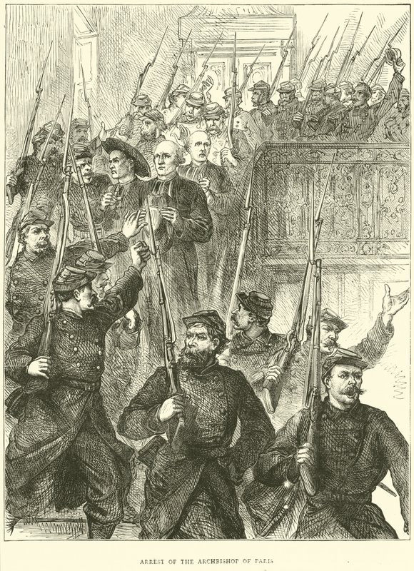Zatčení arcibiskupa Paříže, březen 1871 od English School