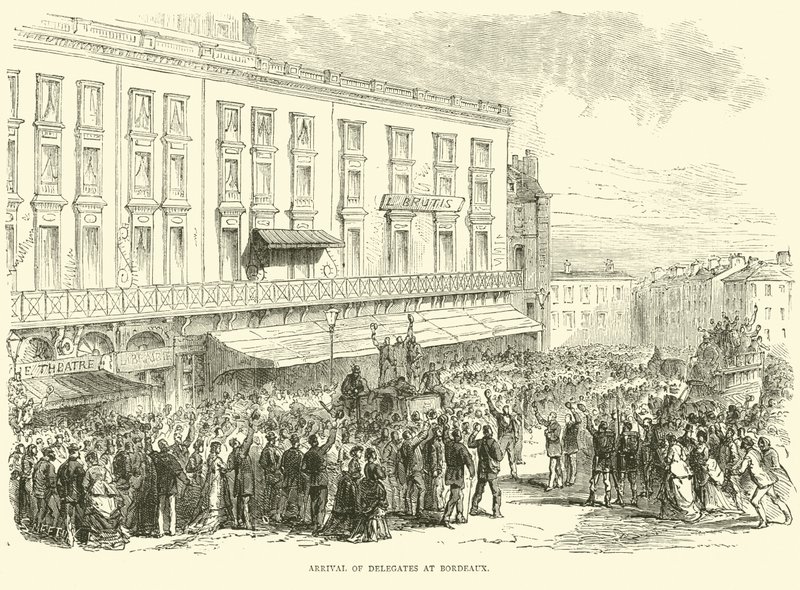 Příjezd delegátů do Bordeaux, prosinec 1870 od English School