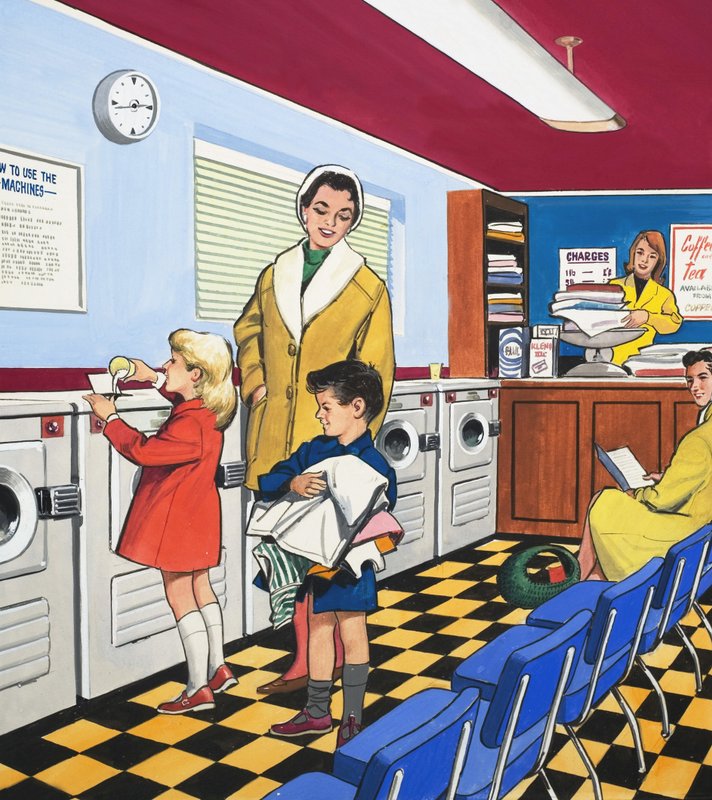 V Laundrette (kvaš na papíře) od English School
