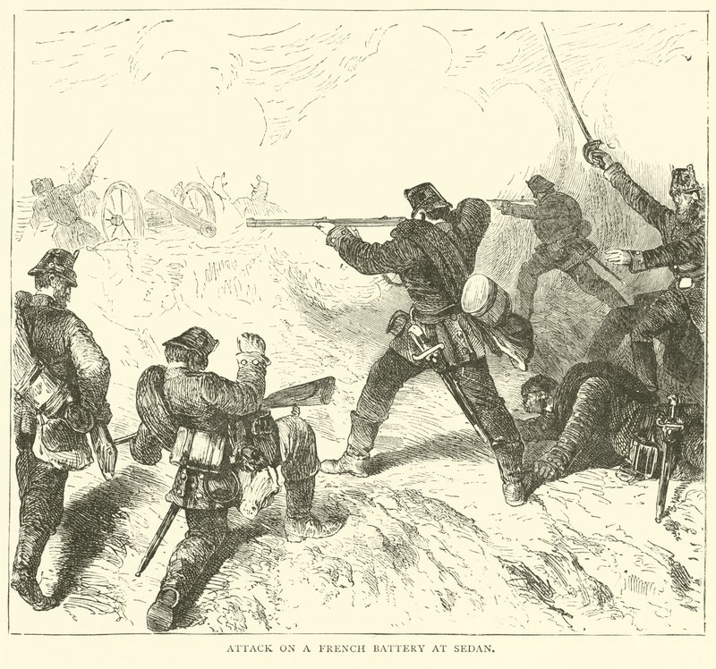 Útok na francouzskou baterii v Sedanu, září 1870 od English School