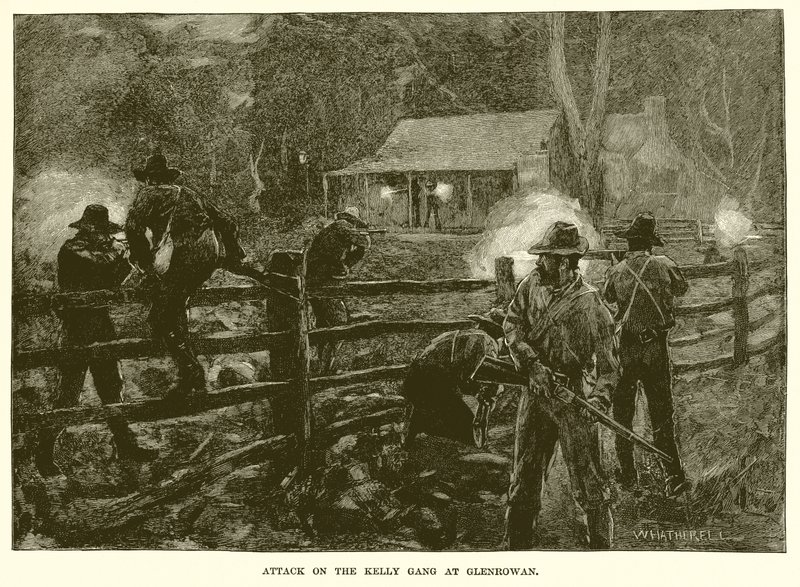 Útok na Kelly Gang v Glenrowanu od English School