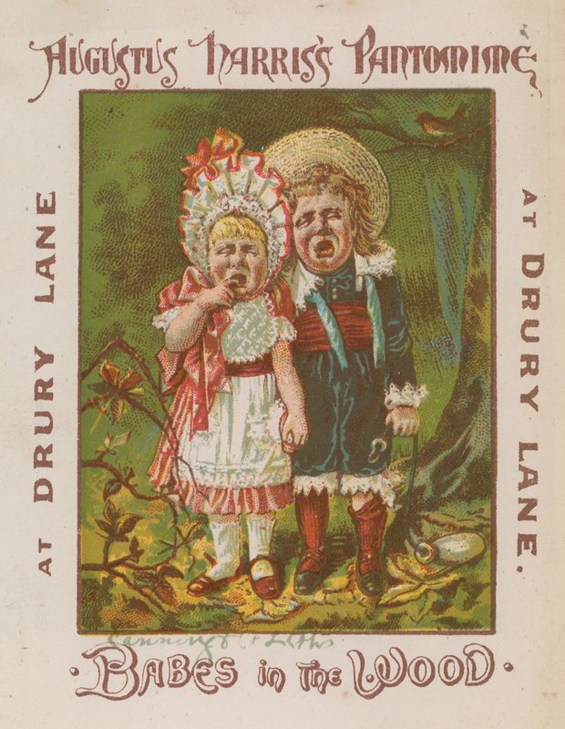 Augustus Harriss Pantomima, Babes in the Wood, na Drury Lane, Londýn od English School
