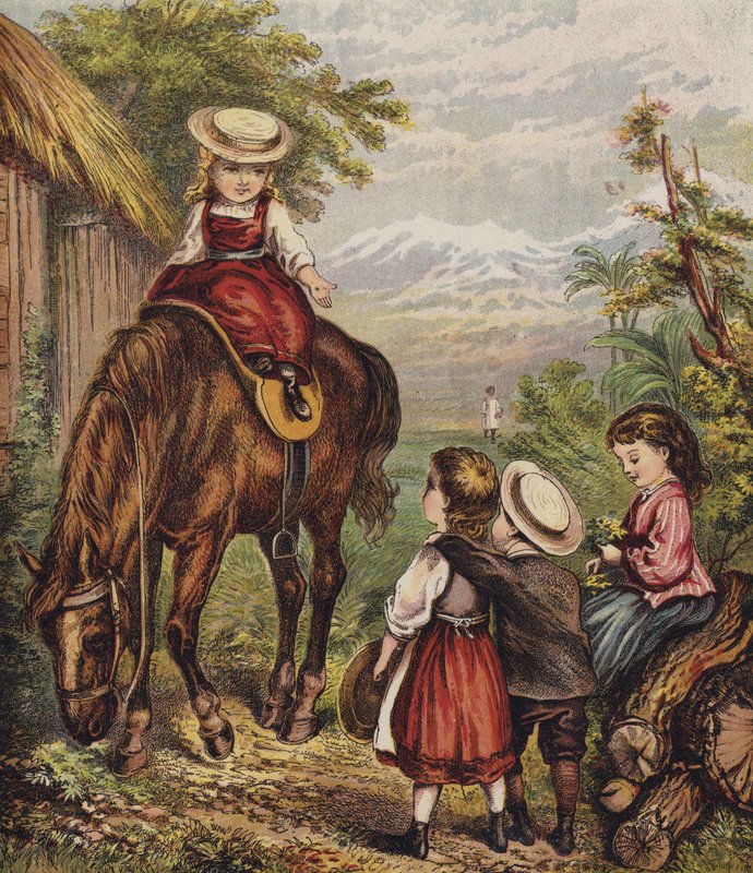 Australské děti (barevná litografie) od English School