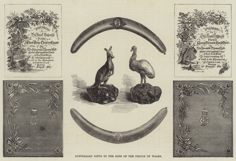 Australian Gifts to the Sons of the Prince of Wales (rytina) od English School