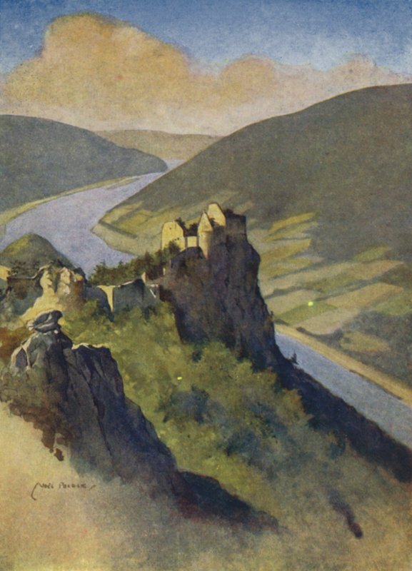 Rakousko: hrad Aggstein, nad Dunajem od English School