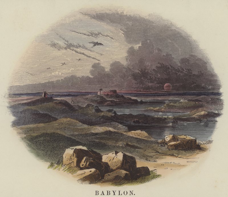 Babylon (barevná rytina) od English School