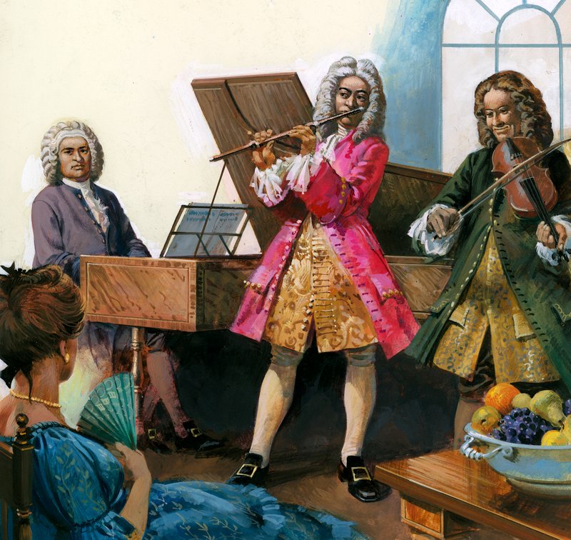 Bach hraje hudbu se členy své vlastní rodiny od English School