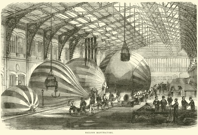 Balonová manufaktura, říjen 1870 od English School