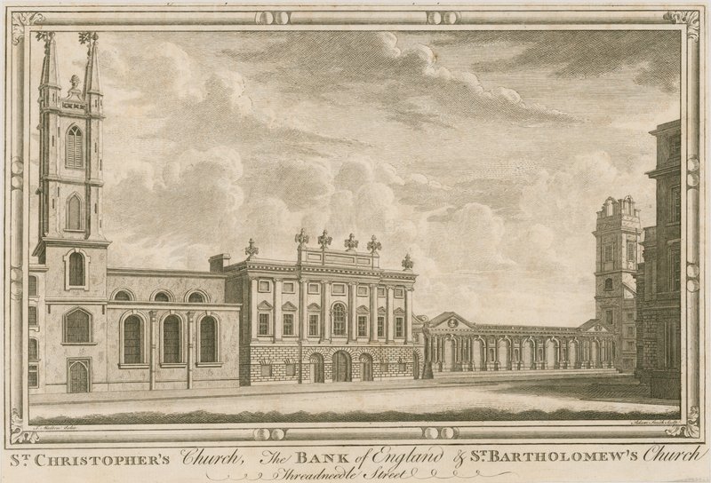 Bank of England, East Wing přidal Sir Robert Taylor, 1765 od English School