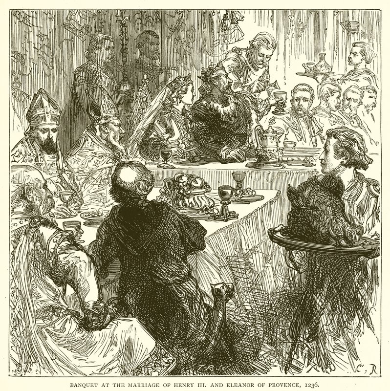 Banket při svatbě Jindřicha III. a Eleonory z Provence, 1236 od English School