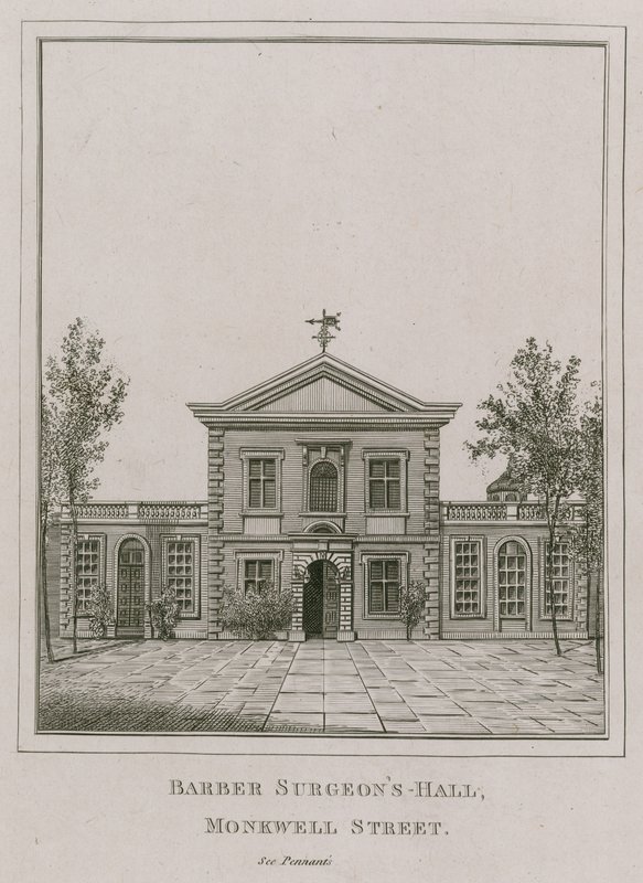 Barber Surgeons Hall, Monkwell Street, Londýn od English School