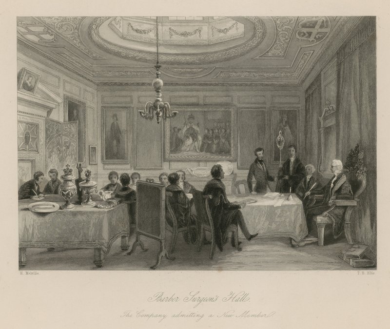 Barber Surgeons Hall, Společnost přijímá nového člena od English School