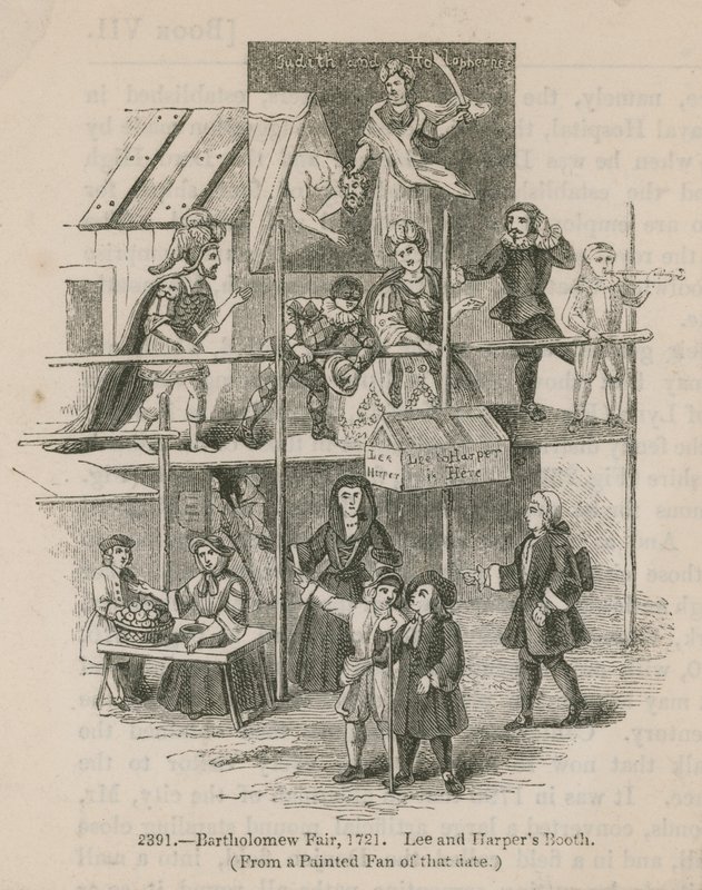 Bartolomějský jarmark, 1721; Lee a Harpers Booth od English School