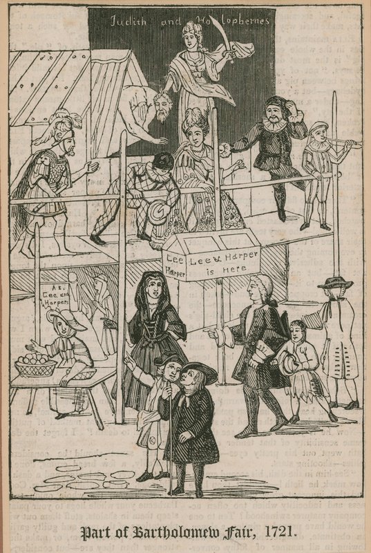Bartolomějský jarmark, 1721; Lee a Harpers Booth od English School