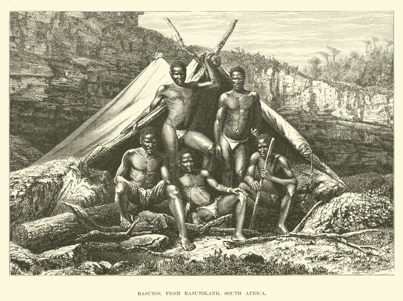 Basutos, z Basutoland, Jižní Afrika od English School
