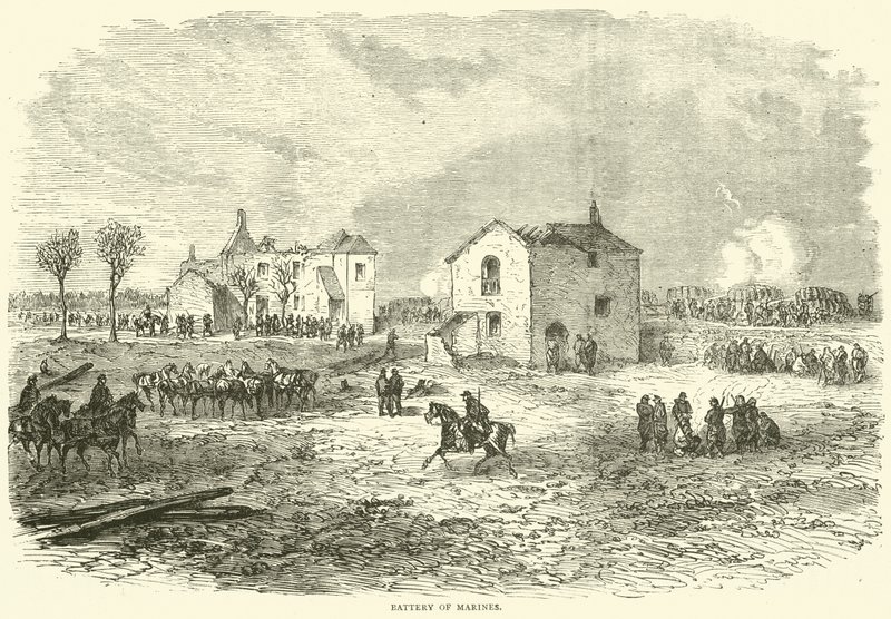 Baterie námořní pěchoty, prosinec 1870 od English School