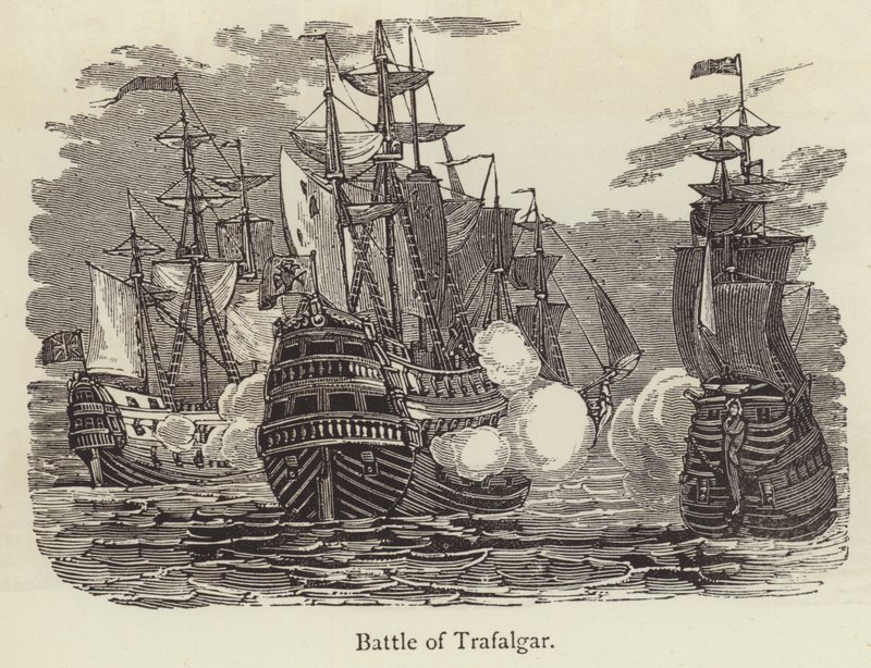 Bitva o Trafalgar (rytina) od English School