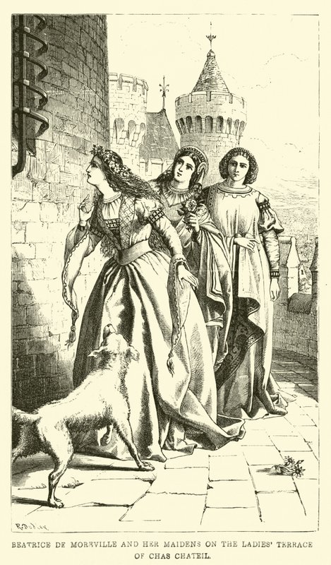 Beatrice de Moreville a její dívky na Ladies Terrace v Chas Chateil od English School