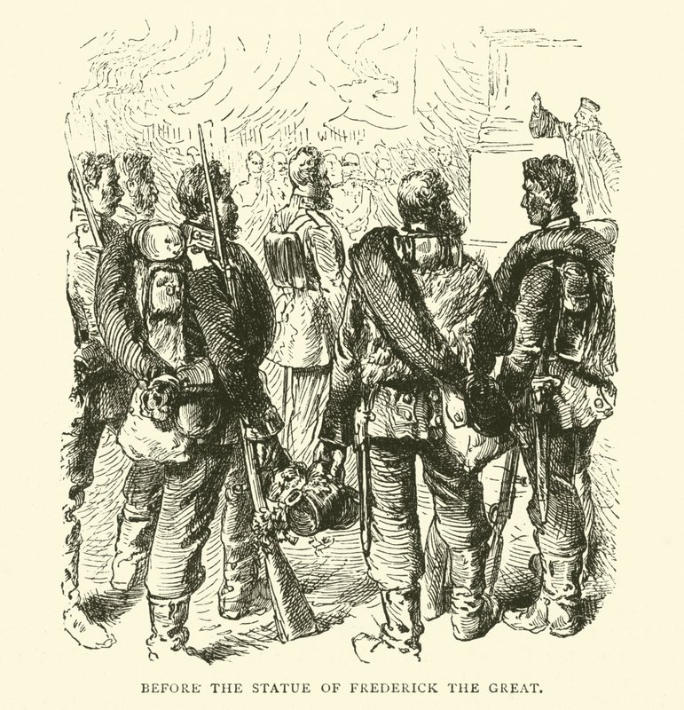 Před sochou Fridricha Velikého, květen 1871 od English School