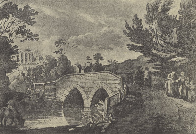 Žebrácký most, 1796 (hlubotisk) od English School