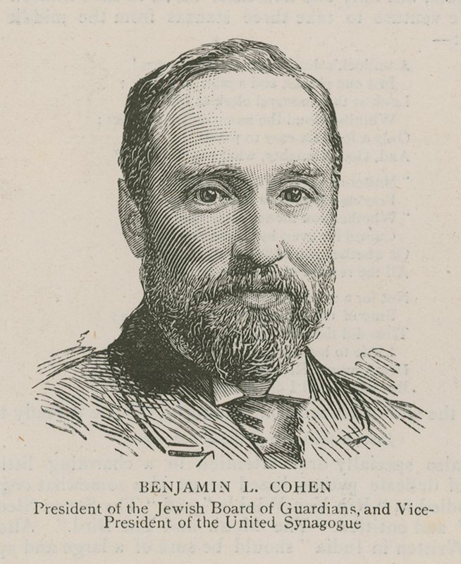 Benjamin L. Cohen, předseda Židovské rady opatrovníků a viceprezident Spojené synagogy od English School
