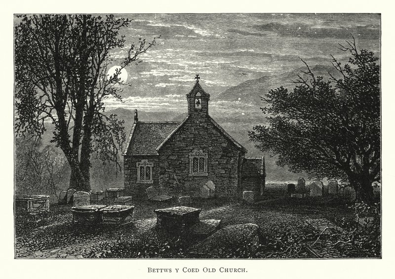 Bettws y Coed Old Church (rytina) od English School