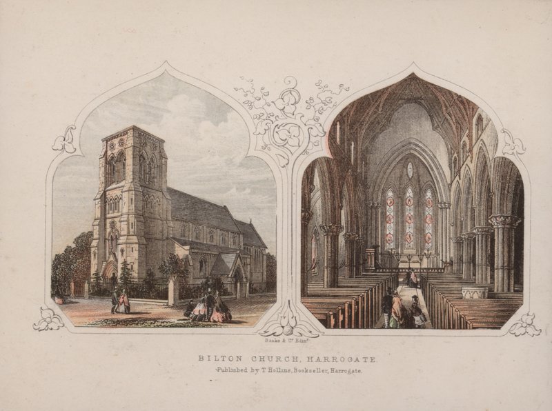 Bilton Church, Harrogate, North Yorkshire (barevná rytina) od English School